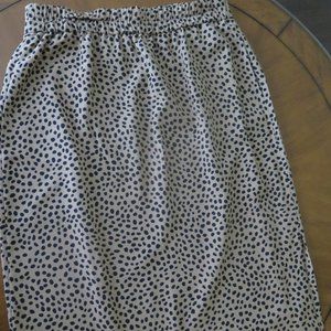 J. Crew Pull-On Skirt Leopard Dot Print Size Large Length 29" Elastic Waist Band